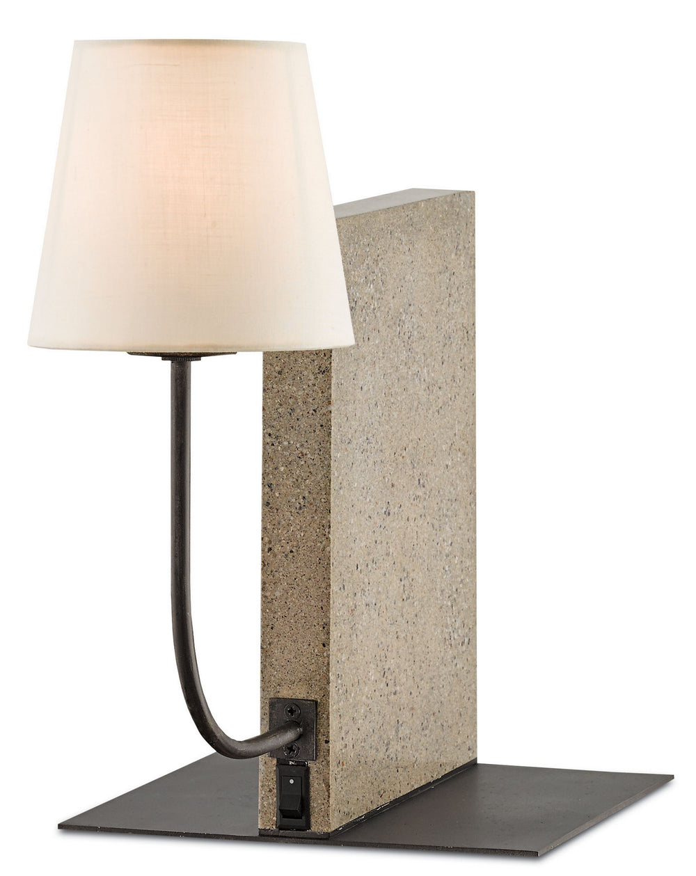 Currey and Company - One Light Table Lamp - Oldknow Bookcase Lamp - Polished Concrete/Aged Steel- Union Lighting Luminaires Decor