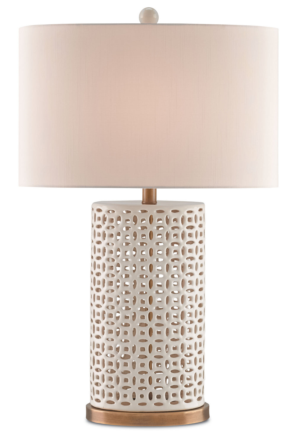 Currey and Company - One Light Table Lamp - Bellemeade - Ivory/Antique Brass- Union Lighting Luminaires Decor