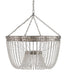 Currey and Company - Eight Light Chandelier - Highbrow - Contemporary Silver Leaf/Distressed Silver Leaf/Clear- Union Lighting Luminaires Decor