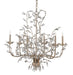 Currey and Company - Six Light Chandelier - Crystal Bud - Silver Granello- Union Lighting Luminaires Decor