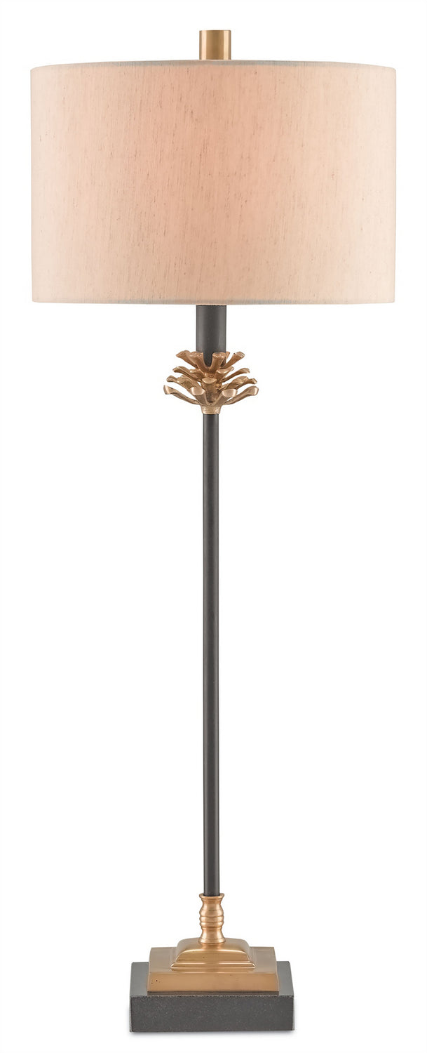 Currey and Company - One Light Table Lamp - Pinegrove - Antique Brass/Black- Union Lighting Luminaires Decor
