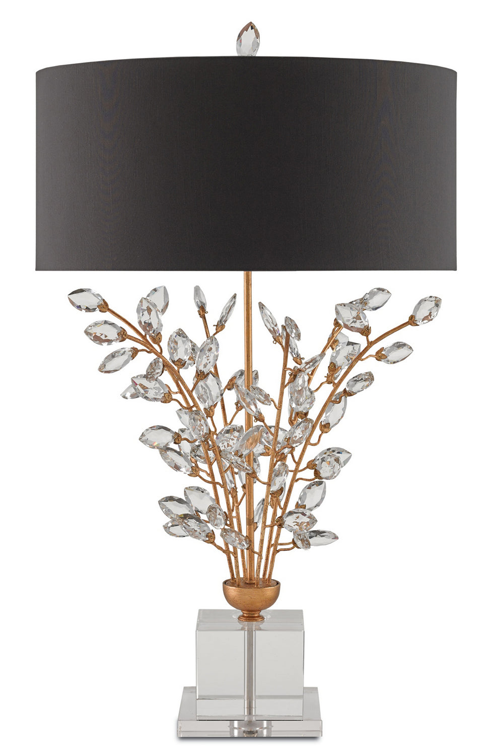 Currey and Company - Two Light Table Lamp - Forget-Me-Not Collection - Chinois Gold Leaf/Clear- Union Lighting Luminaires Decor