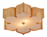 Currey and Company - Two Light Flush Mount - Grand Lotus Collection - Antique Gold Leaf- Union Lighting Luminaires Decor