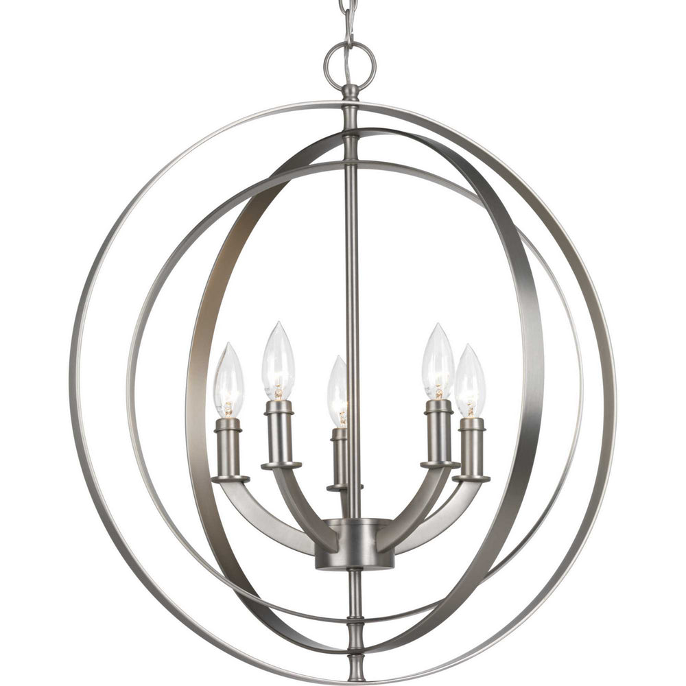 Progress Canada - Five Light Chandelier - Equinox - Burnished Silver- Union Lighting Luminaires Decor