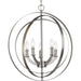 Progress Canada - Five Light Chandelier - Equinox - Burnished Silver- Union Lighting Luminaires Decor