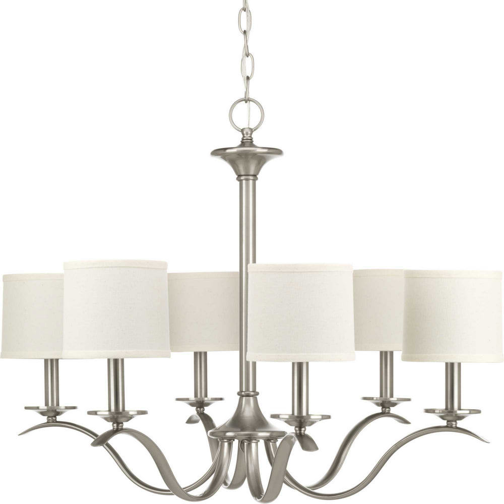 Progress Canada - Six Light Chandelier - Inspire - Brushed Nickel- Union Lighting Luminaires Decor