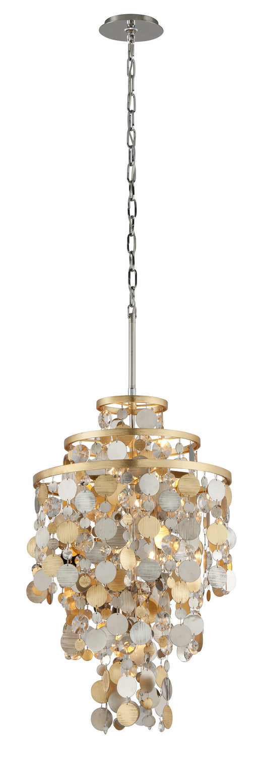 Corbett Lighting - Five Light Chandelier - Ambrosia - Gold Silver Leaf & Stainless- Union Lighting Luminaires Decor