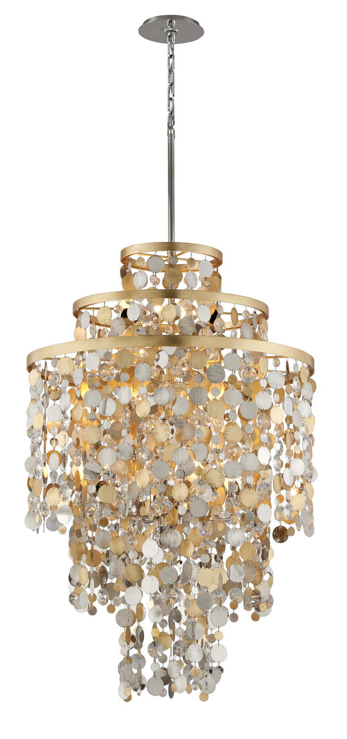 Corbett Lighting - 11 Light Chandelier - Ambrosia - Gold Silver Leaf & Stainless- Union Lighting Luminaires Decor
