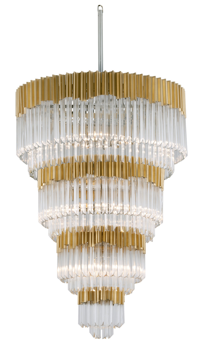 Corbett Lighting - 17 Light Chandelier - Charisma - Gold Leaf W Polished Stainless- Union Lighting Luminaires Decor
