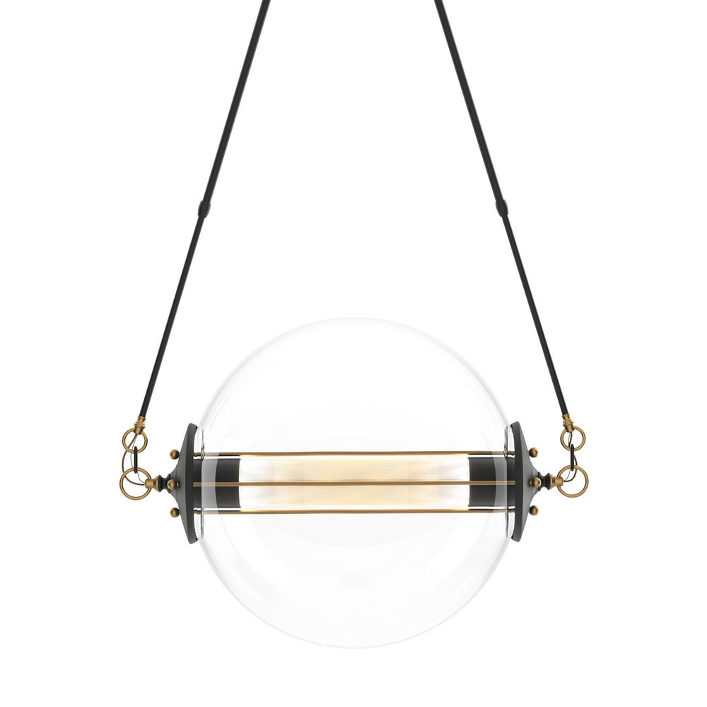 Hubbardton Forge - Two Light Pendant - Otto - Black with Brass Accents- Union Lighting Luminaires Decor