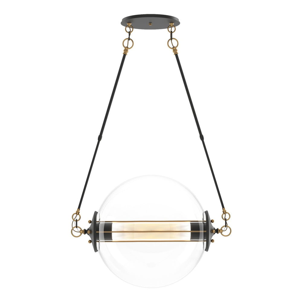 Hubbardton Forge - Two Light Pendant - Otto - Black with Brass Accents- Union Lighting Luminaires Decor