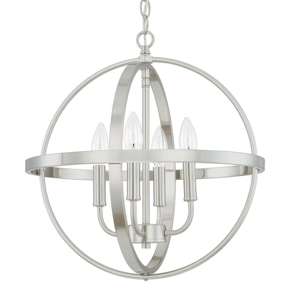 Capital Lighting - Four Light Pendant - Hartwell - Brushed Nickel- Union Lighting Luminaires Decor