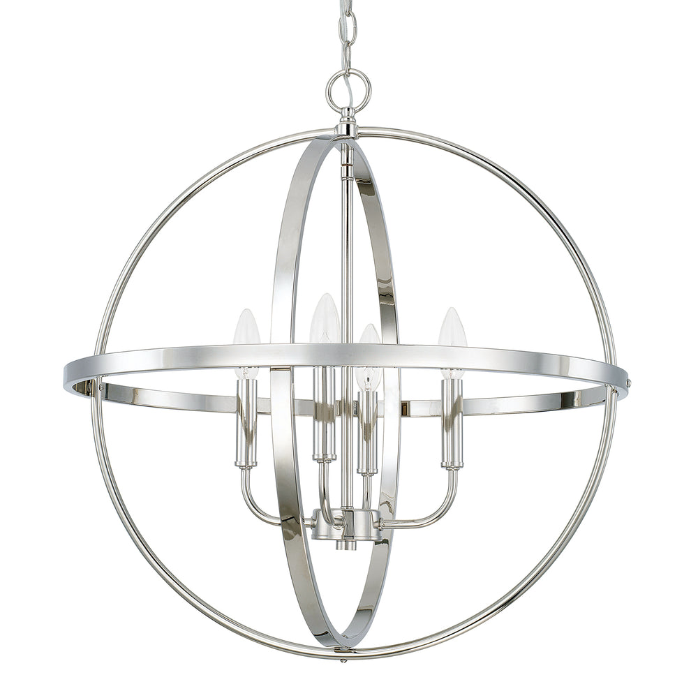 Capital Lighting - Four Light Pendant - Hartwell - Polished Nickel- Union Lighting Luminaires Decor