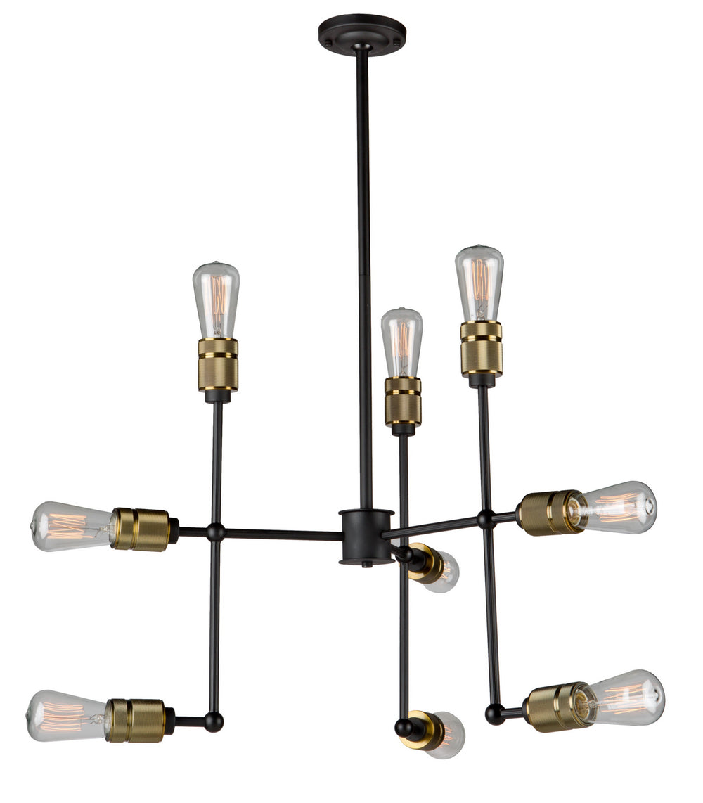 Artcraft Canada - Nine Light Chandelier - Jersey - Vintage Brass- Union Lighting Luminaires Decor