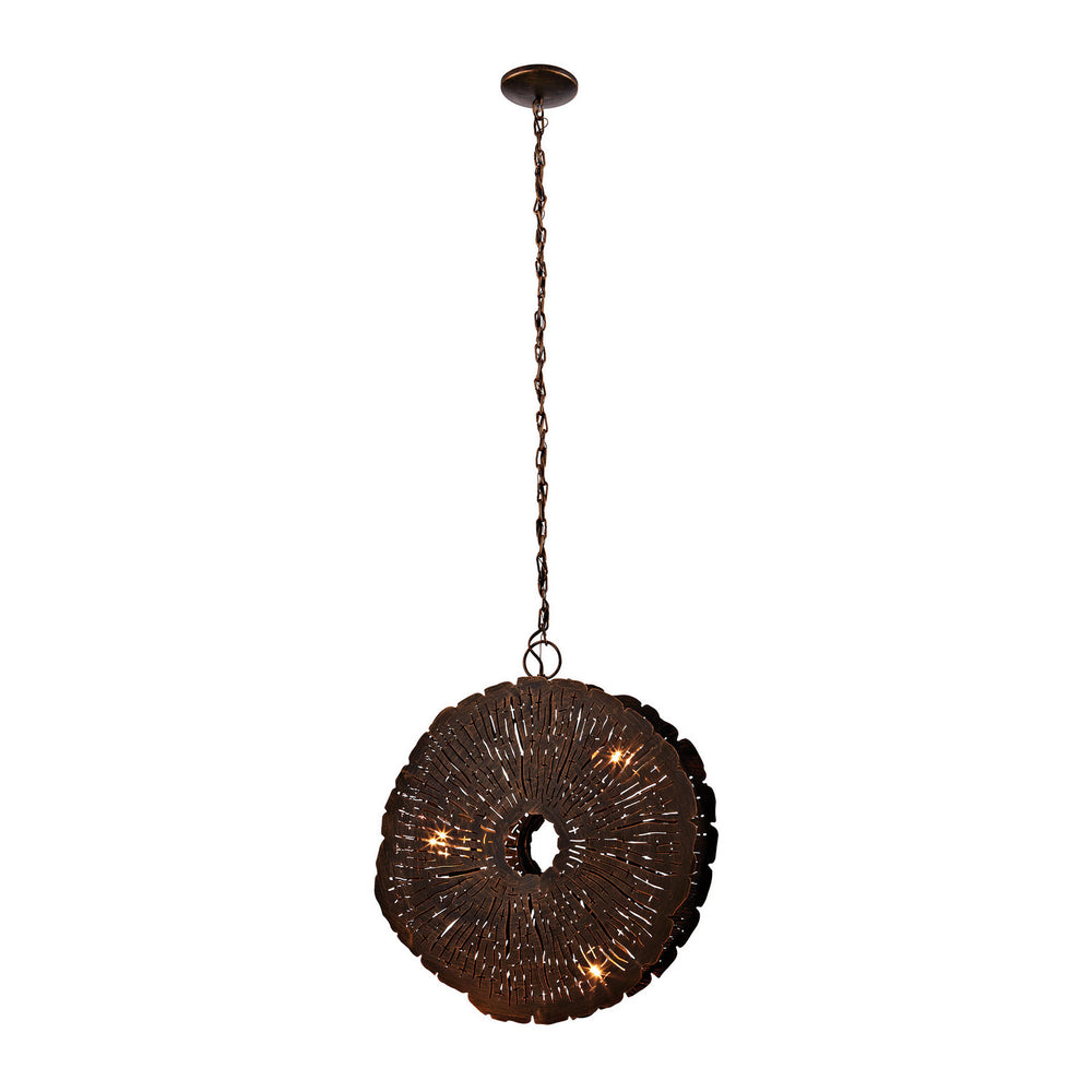 ELK Home - Three Light Chandelier - Organic Metal - Gold- Union Lighting Luminaires Decor