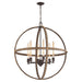 ELK Home - Six Light Chandelier - Natural Rope - Oil Rubbed Bronze- Union Lighting Luminaires Decor