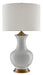 Currey and Company - One Light Table Lamp - Lilou Collection - White/Antique Brass- Union Lighting Luminaires Decor