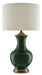 Currey and Company - One Light Table Lamp - Lilou Collection - Green/Antique Brass- Union Lighting Luminaires Decor