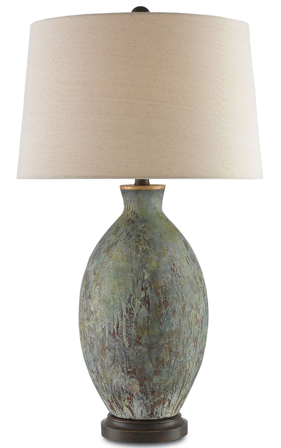 Currey and Company - One Light Table Lamp - Remi - Green/Dark Red/Bronze Gold- Union Lighting Luminaires Decor