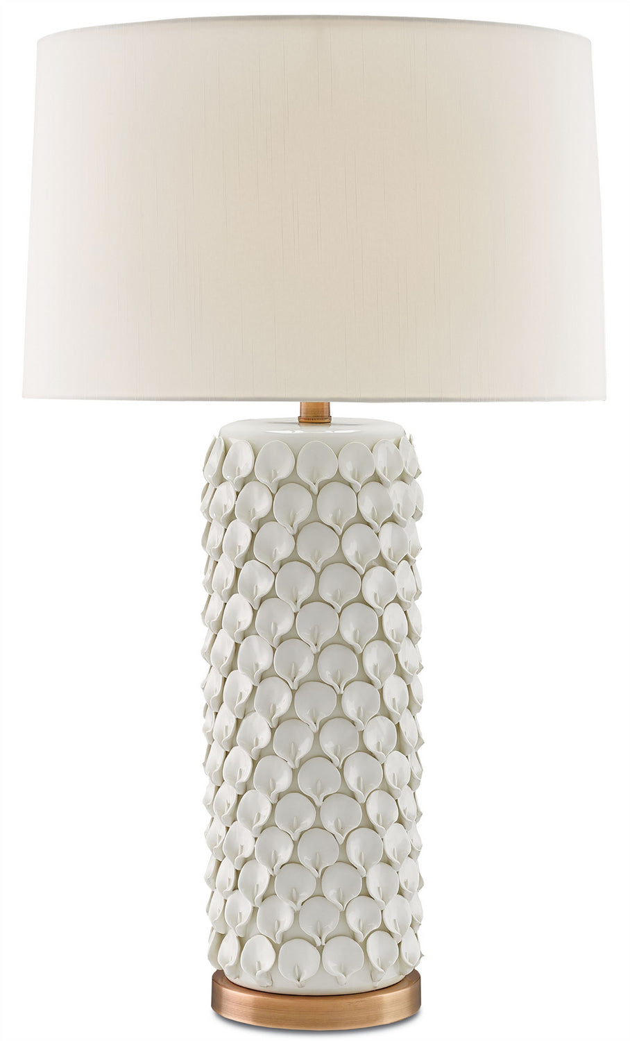 Currey and Company - One Light Table Lamp - Calla Lily - Cream/Antique Brass- Union Lighting Luminaires Decor