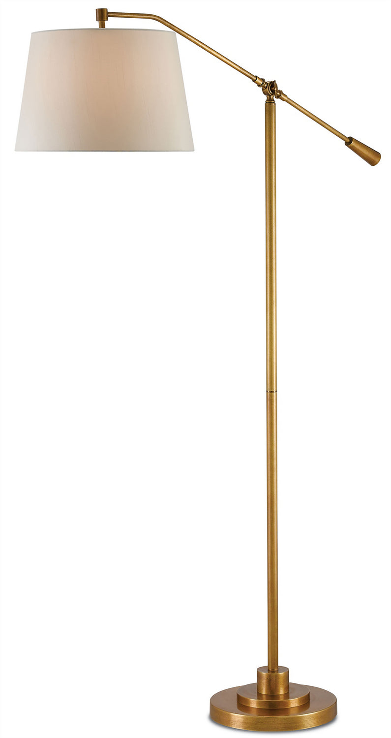 Currey and Company - One Light Floor Lamp - Maxstroke - Antique Brass- Union Lighting Luminaires Decor