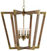 Currey and Company - Six Light Lantern - Bastian - Chestnut/Brass- Union Lighting Luminaires Decor