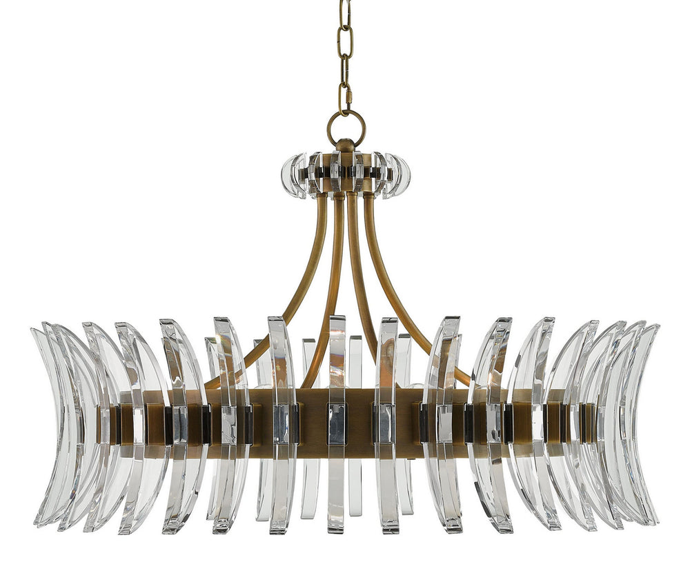 Currey and Company - Eight Light Chandelier - Coquette - Clear/Antique Brass- Union Lighting Luminaires Decor