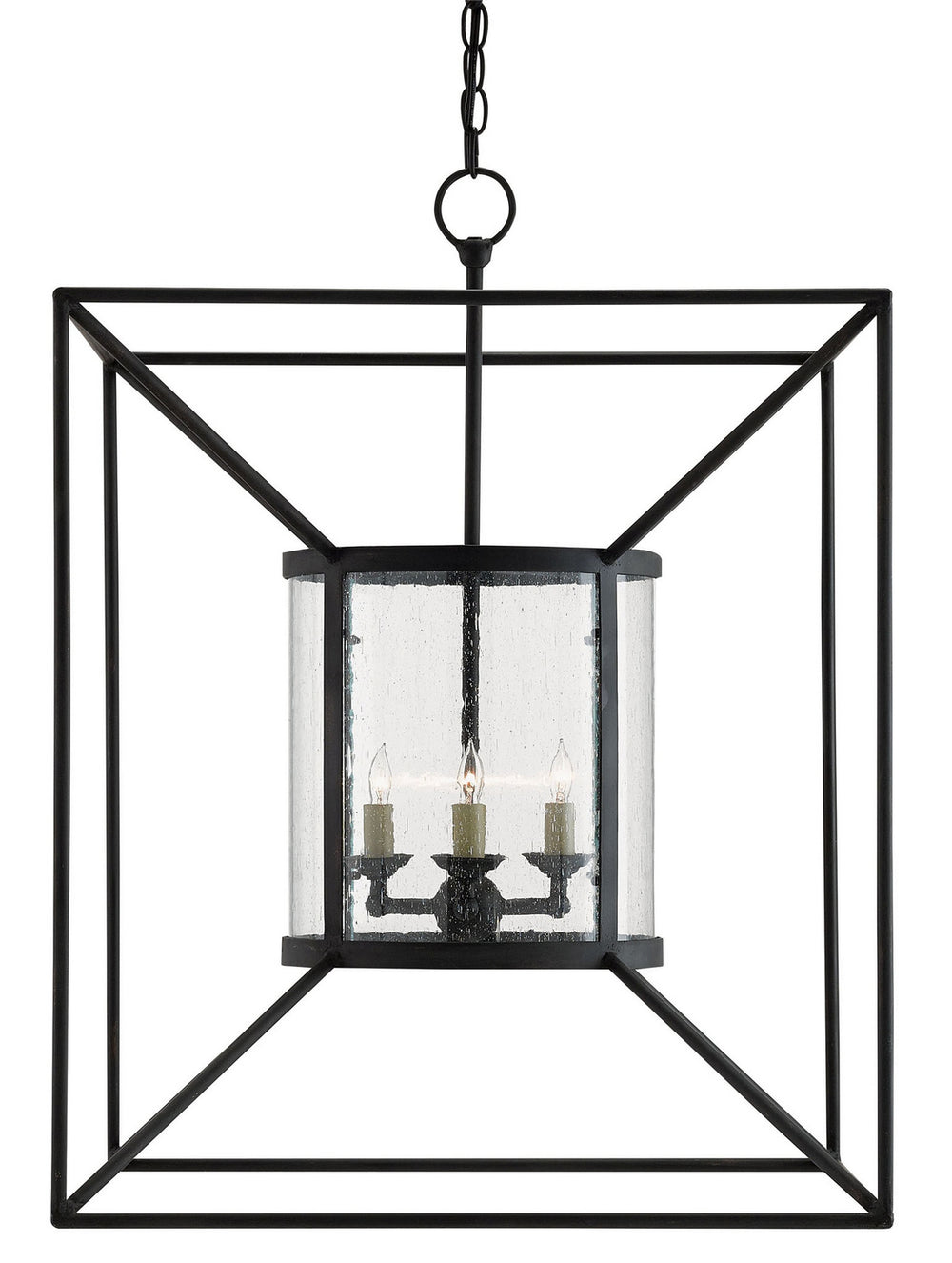 Currey and Company - Four Light Lantern - Ennis Black Lantern - Black Bronze- Union Lighting Luminaires Decor