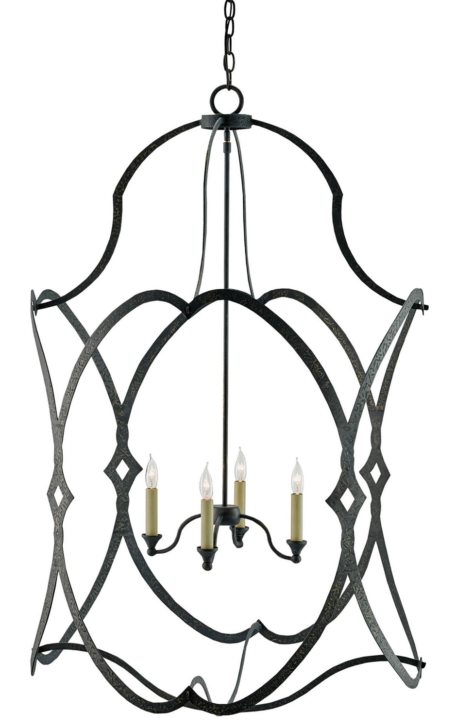 Currey and Company - Four Light Lantern - Charisma Collection - French Black- Union Lighting Luminaires Decor