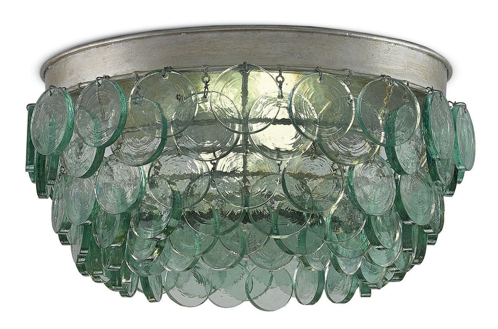 Currey and Company - Two Light Flush Mount - Braithwell - Clear/Silver Leaf- Union Lighting Luminaires Decor