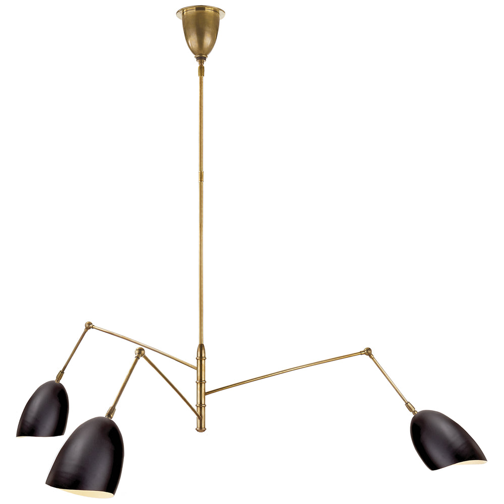 Visual Comfort Signature Canada - Three Light Chandelier - Sommerard - Hand-Rubbed Antique Brass and Black- Union Lighting Luminaires Decor