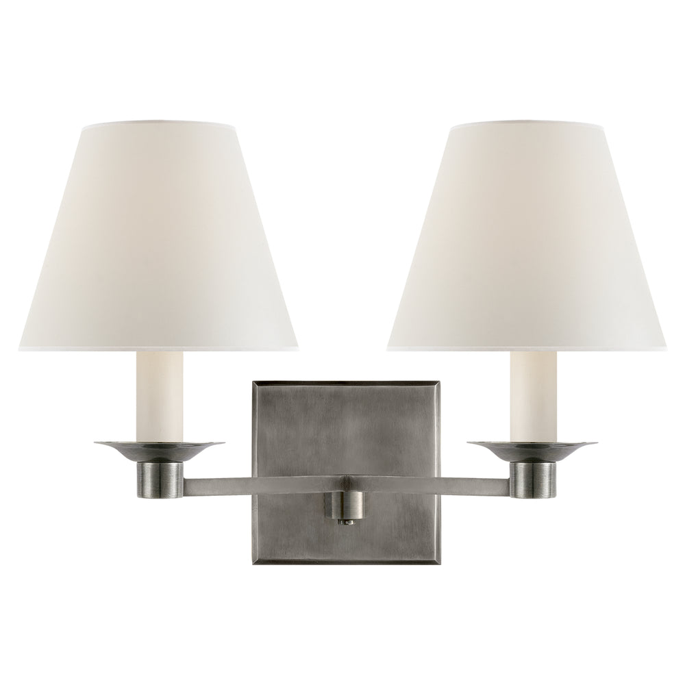 Ralph Lauren Canada - Two Light Wall Sconce - Evans - Antique Nickel- Union Lighting Luminaires Decor