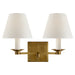 Ralph Lauren Canada - Two Light Wall Sconce - Evans - Natural Brass- Union Lighting Luminaires Decor