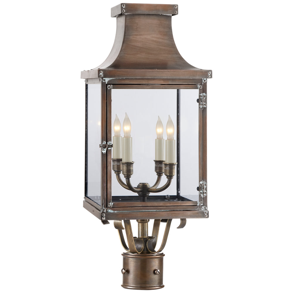 Visual Comfort Signature Canada - Four Light Post Lantern - Bedford - Natural Copper- Union Lighting Luminaires Decor