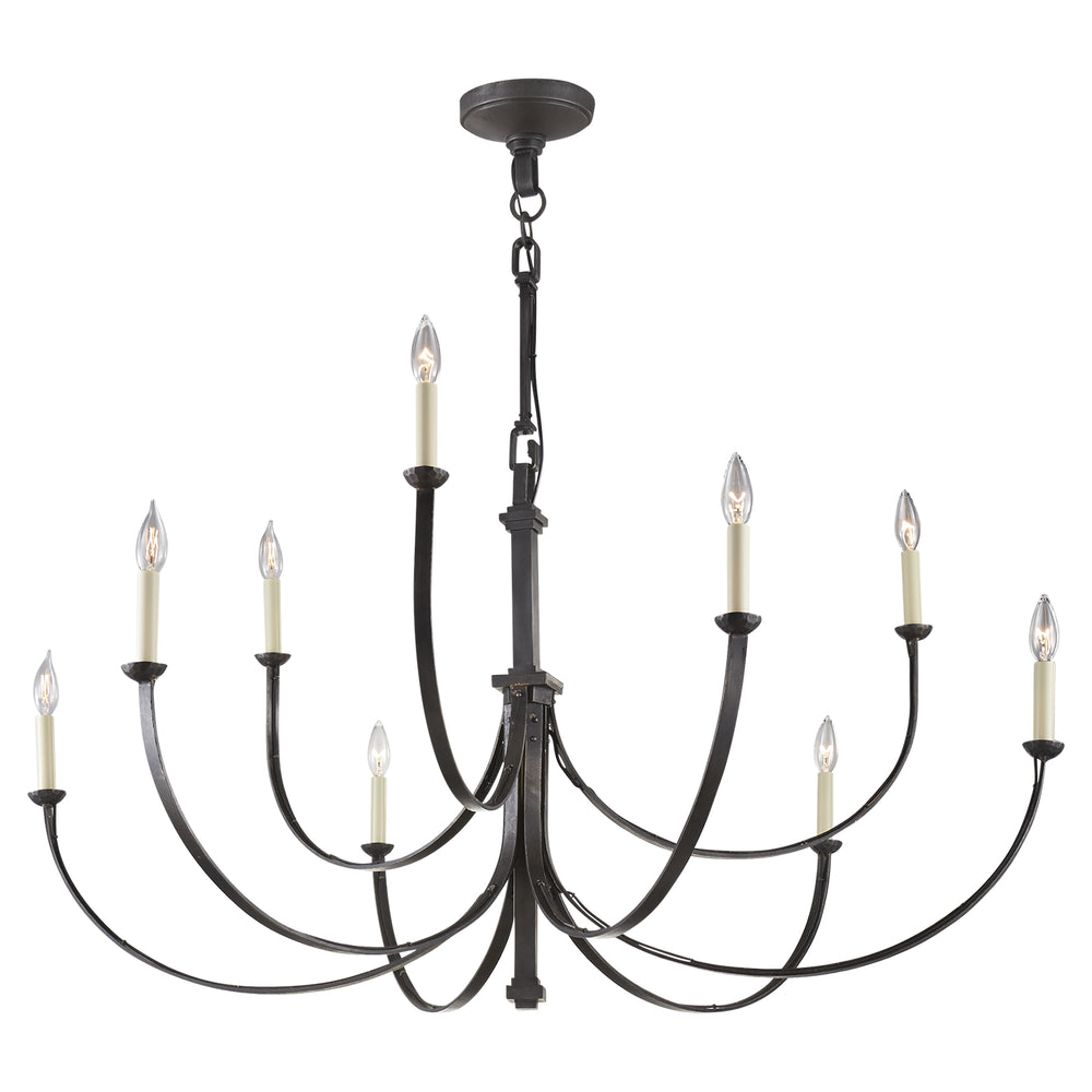 Visual Comfort Signature Canada - Nine Light Chandelier - Reims - Aged Iron- Union Lighting Luminaires Decor