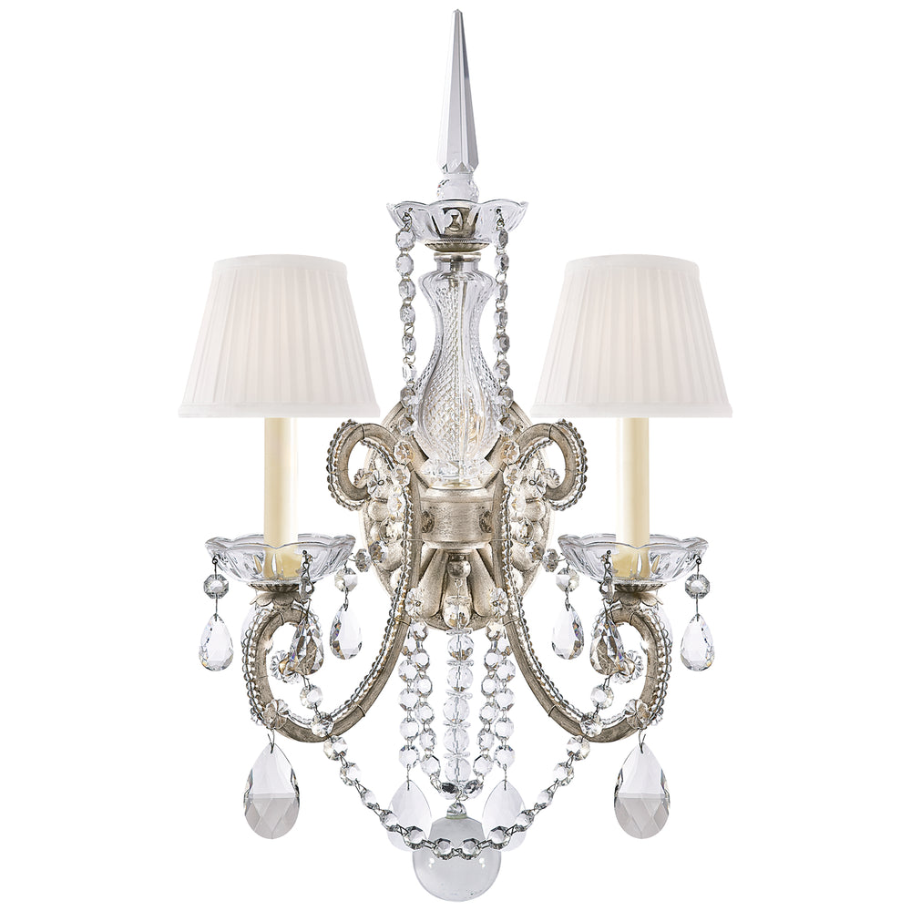 Ralph Lauren Canada - Two Light Wall Sconce - Adrianna - Antique Silver Leaf- Union Lighting Luminaires Decor