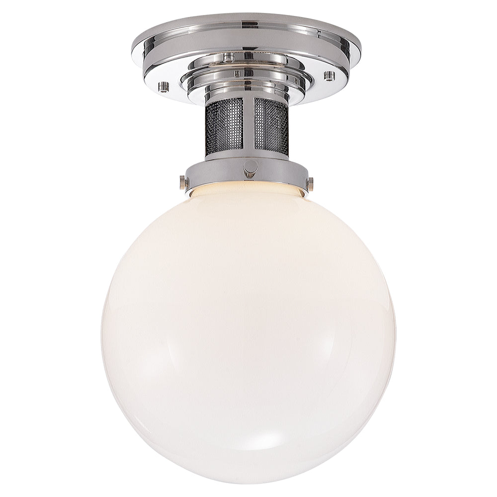 Ralph Lauren Canada - One Light Flush Mount - McCarren - Polished Nickel- Union Lighting Luminaires Decor