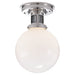 Ralph Lauren Canada - One Light Flush Mount - McCarren - Polished Nickel- Union Lighting Luminaires Decor