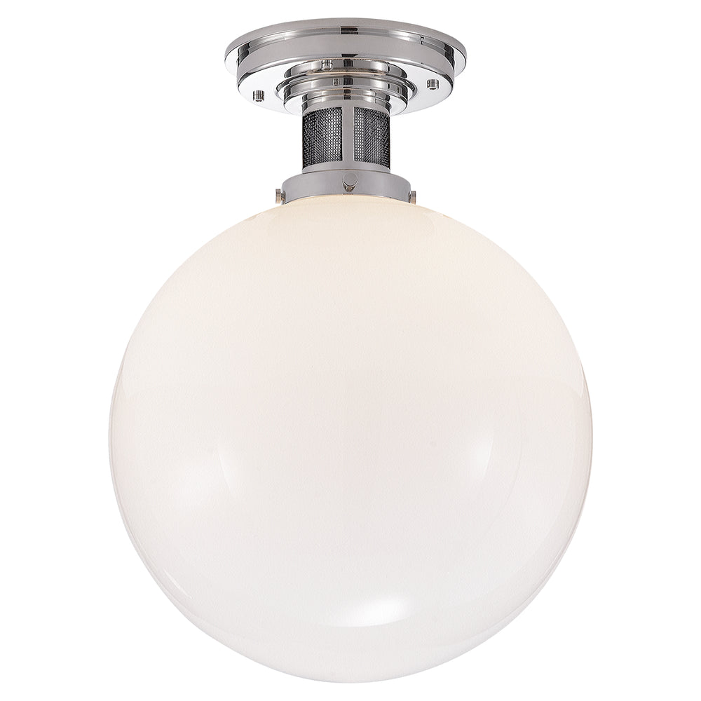 Ralph Lauren Canada - One Light Flush Mount - McCarren - Polished Nickel- Union Lighting Luminaires Decor