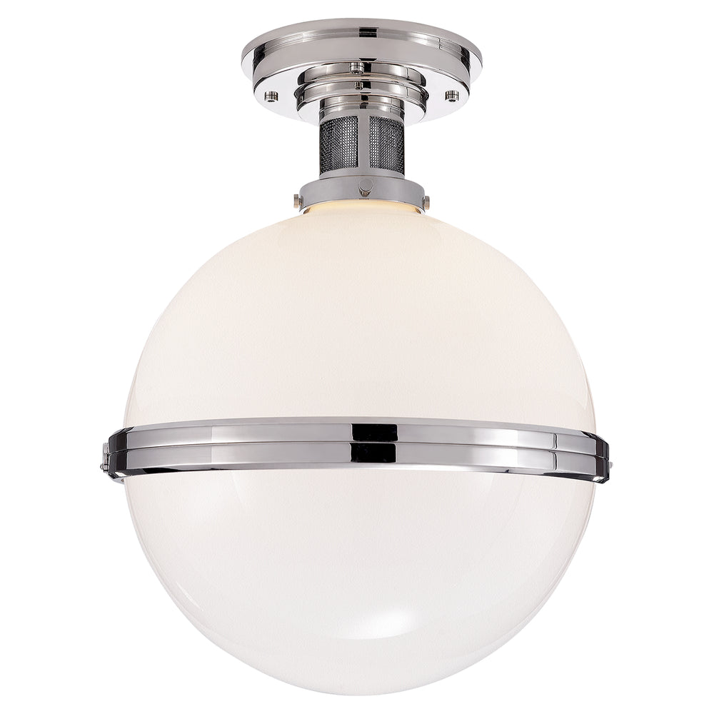 Ralph Lauren Canada - One Light Flush Mount - McCarren - Polished Nickel- Union Lighting Luminaires Decor