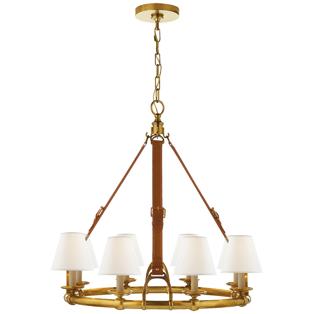 Ralph Lauren Canada - Eight Light Chandelier - Westbury - Natural Brass- Union Lighting Luminaires Decor
