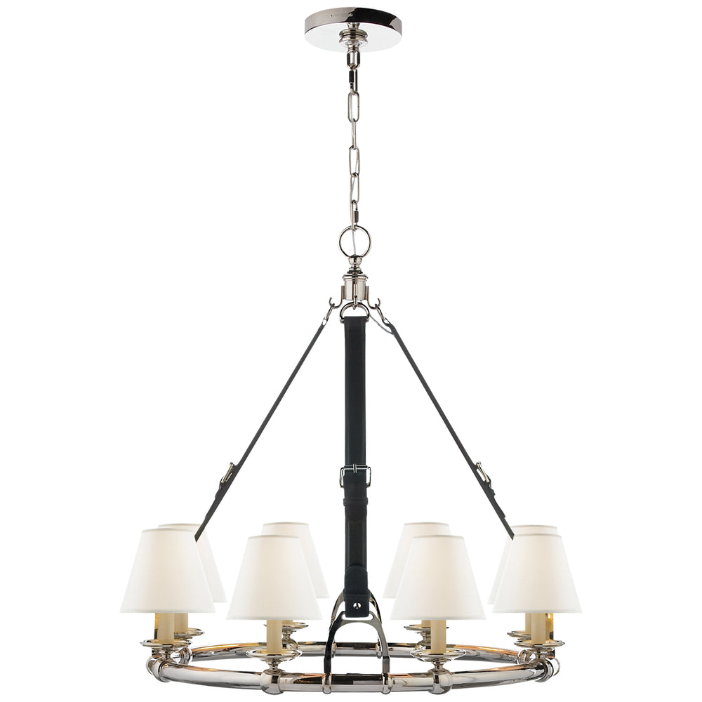 Ralph Lauren Canada - Eight Light Chandelier - Westbury - Polished Nickel- Union Lighting Luminaires Decor