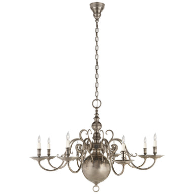 Ralph Lauren Canada - Eight Light Chandelier - Lillianne - Butler's Silver- Union Lighting Luminaires Decor