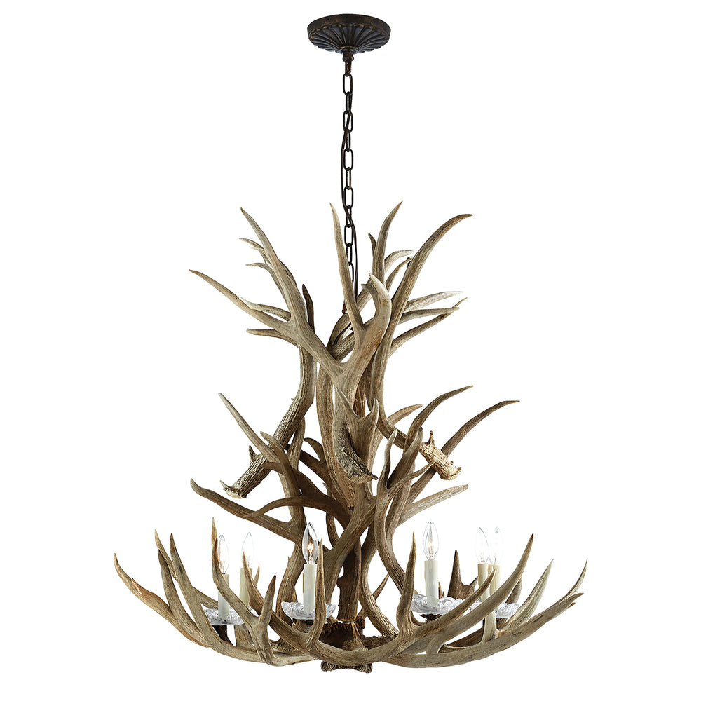 Ralph Lauren Canada - Eight Light Chandelier - Straton - Natural Bone- Union Lighting Luminaires Decor