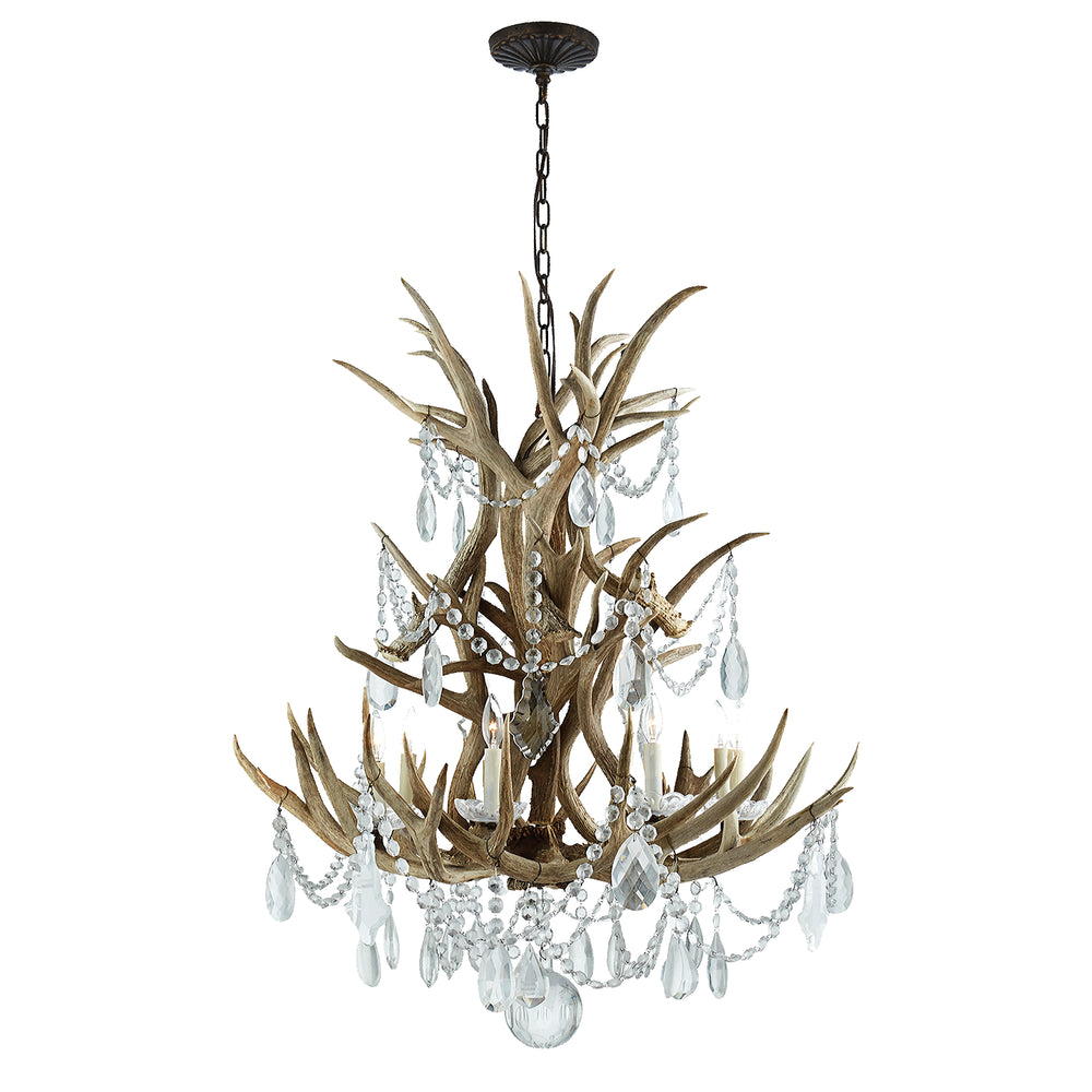 Ralph Lauren Canada - Eight Light Chandelier - Straton - Natural Bone- Union Lighting Luminaires Decor