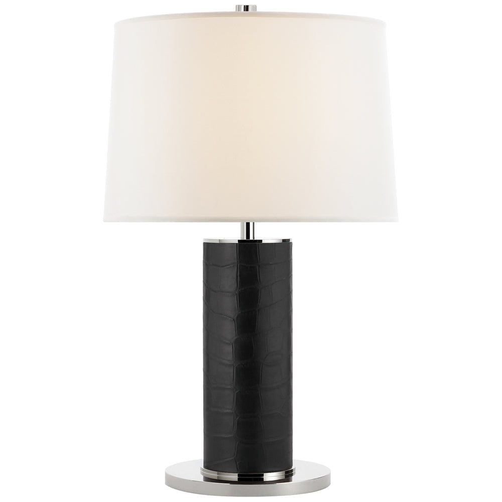 Ralph Lauren Canada - One Light Table Lamp - Beckford - Black Faux Croc with Polished Nickel- Union Lighting Luminaires Decor