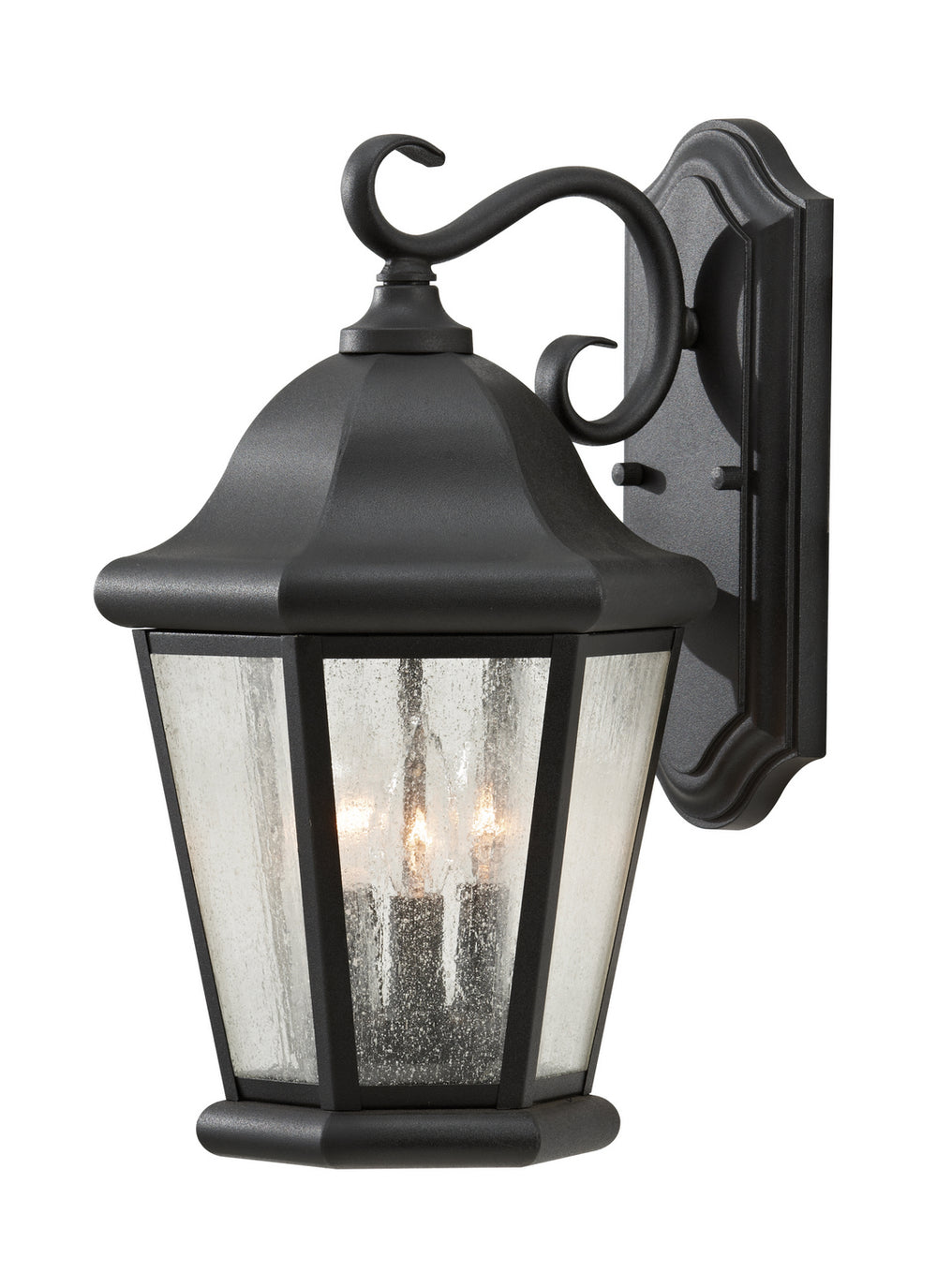 Generation Lighting Canada - Three Light Outdoor Wall Lantern - Martinsville - Black- Union Lighting Luminaires Decor