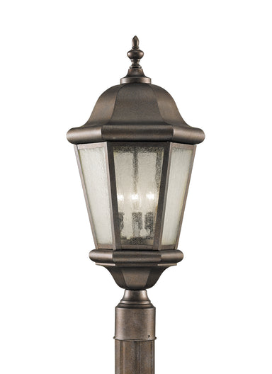 Generation Lighting Canada - Three Light Outdoor Post Lantern - Martinsville - Corinthian Bronze- Union Lighting Luminaires Decor