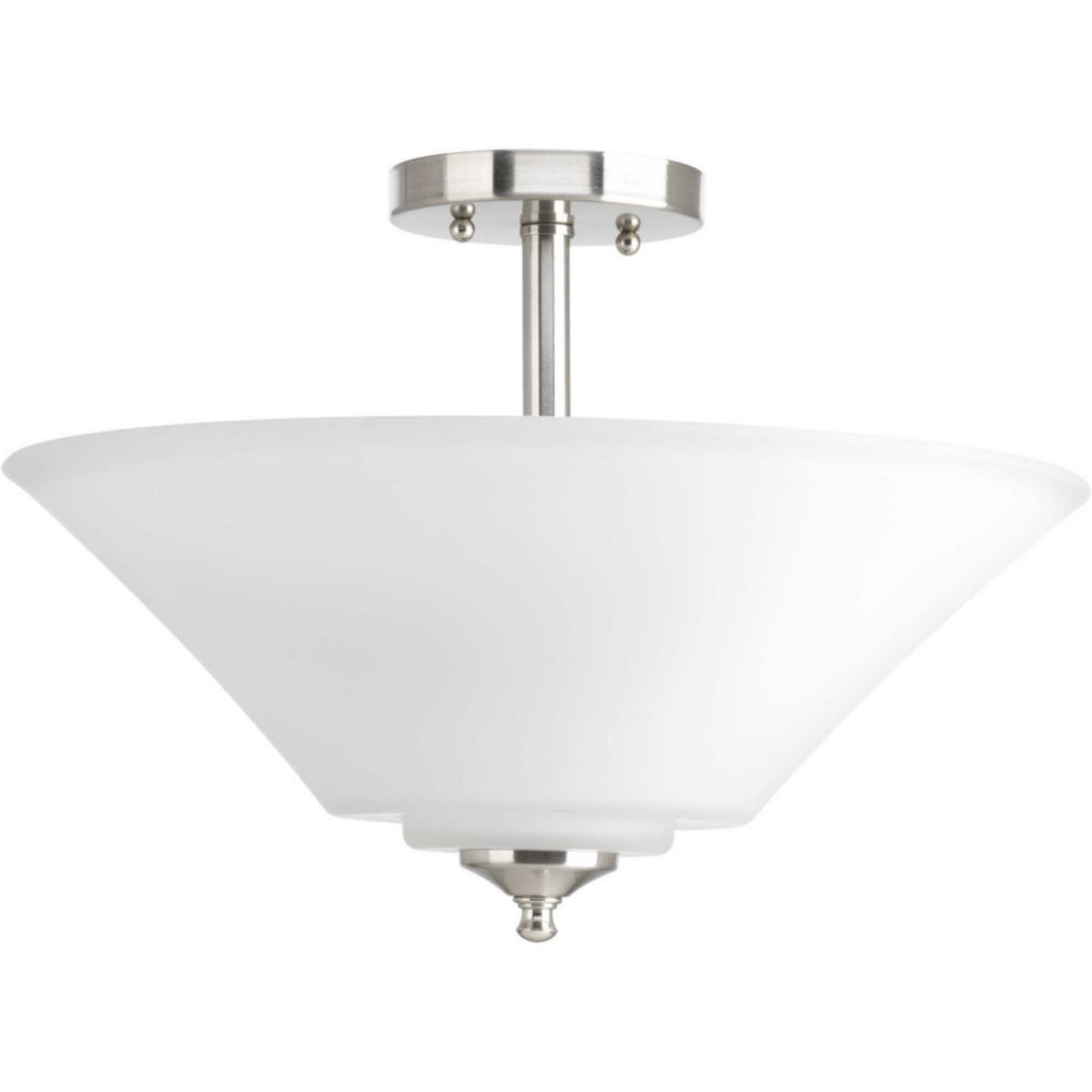 Progress Canada - Three Light Semi-Flush Mount - Joy-Bravo - Brushed Nickel- Union Lighting Luminaires Decor