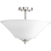 Progress Canada - Three Light Semi-Flush Mount - Joy-Bravo - Brushed Nickel- Union Lighting Luminaires Decor